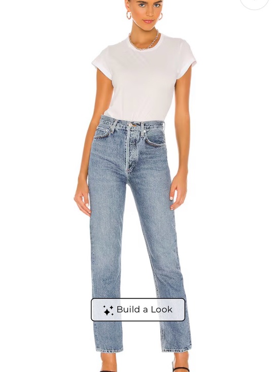Agolde Denim - AGOLDE High-Rise Straight Leg Jeans - Light Blue Wash